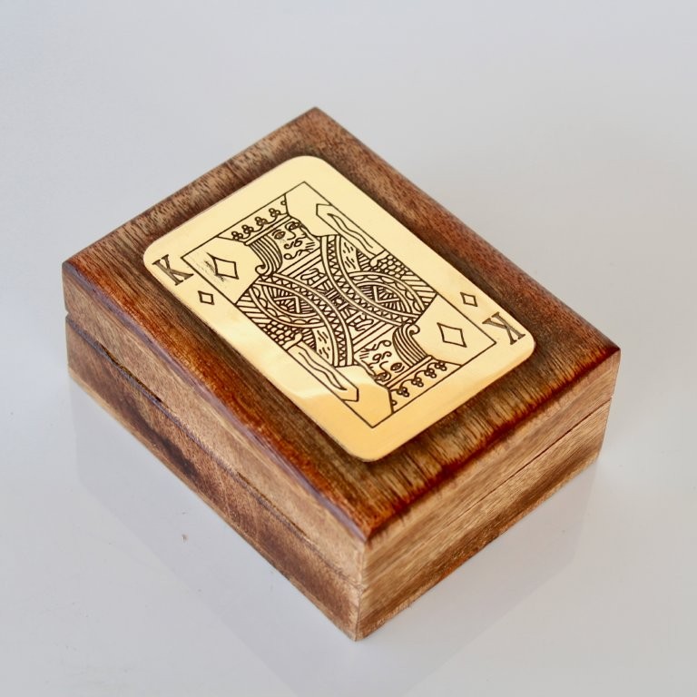 Brass & Wood King Single Card Box